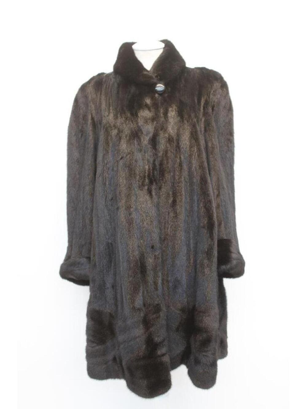 Excellent Canadian Black Mink Fur Jacket Coat Women Woman Size 10-12 & 12 M-L